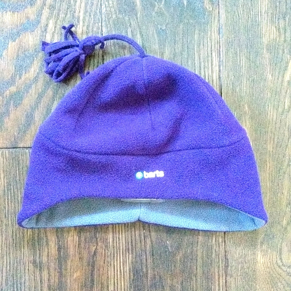 Barts Purple Gray Fleece Tassel Winter Hat